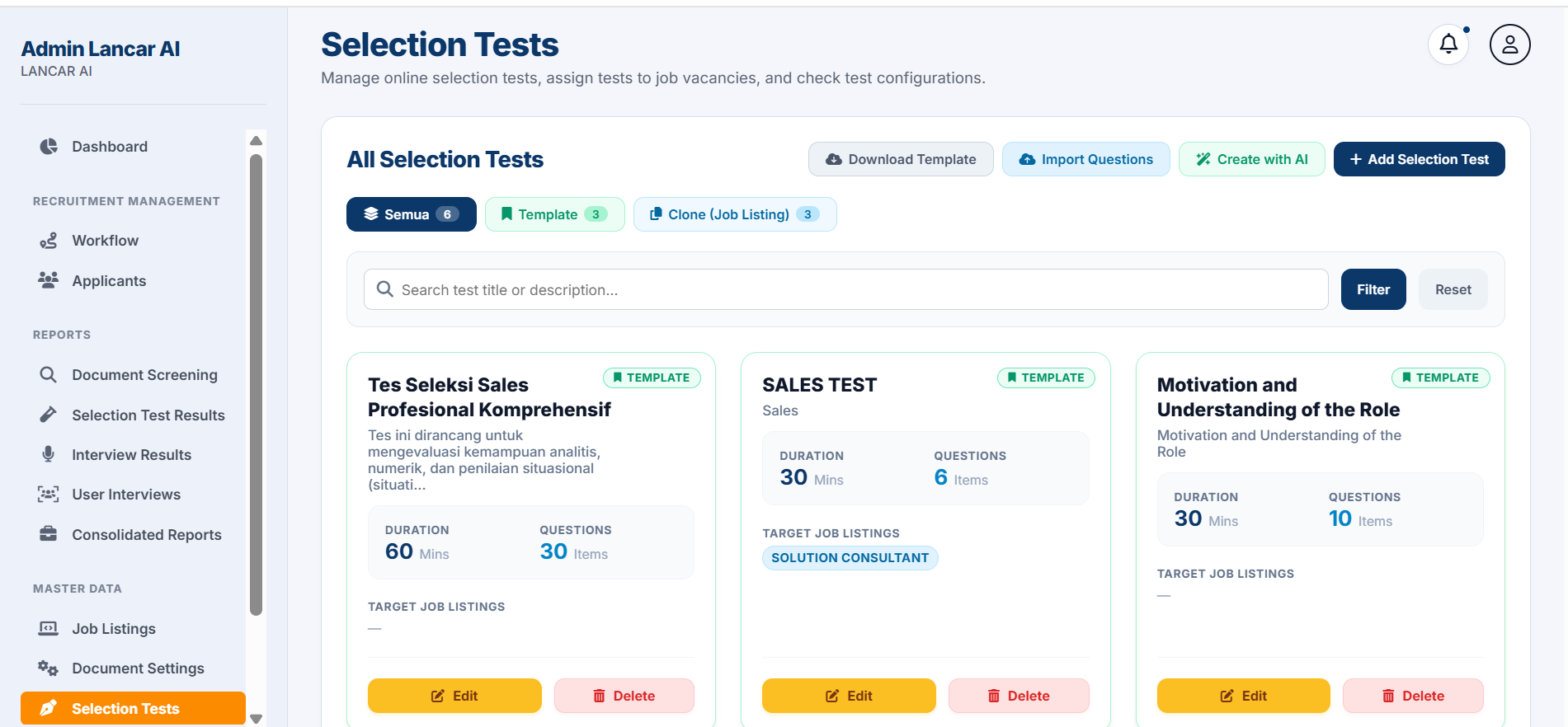 Customizable Assessments